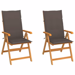 VidaXL 3062384, Terrace, Siège rembourré, Teck, Taupe, Polyester, 570 mm