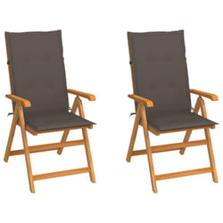 VidaXL 3062384 chaise d'extérieur Terrace Siège rembourré Teck Taupe