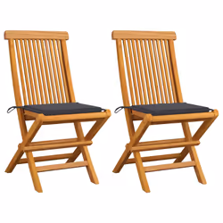 VidaXL 3062460, Terrace, Siège rembourré, Teck, Anthracite, Polyester, 470 mm