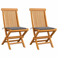 VidaXL 3062461, Terrace, Siège rembourré, Teck, Gris, Polyester, 470 mm