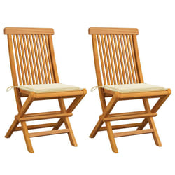 VidaXL 3062462 chaise d'extérieur Terrace Siège rembourré Teck Crème