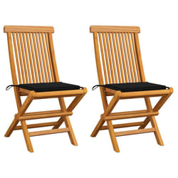 VidaXL 3062467 chaise d'extérieur Terrace Siège rembourré Teck Noir
