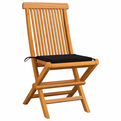 VidaXL 3062467 chaise d'extérieur Terrace Siège rembourré Teck Noir