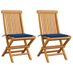 VidaXL 3062470 chaise d'extérieur Terrace Siège rembourré Teck Bleu