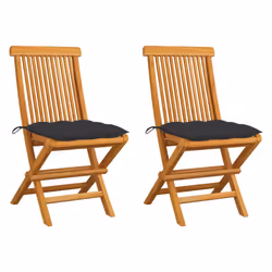 VidaXL 3062475, Terrace, Siège rembourré, Teck, Anthracite, Polyester, 470 mm
