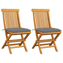VidaXL 3062476 chaise d'extérieur Terrace Siège rembourré Teck Gris