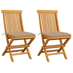 VidaXL 3062478 chaise d'extérieur Terrace Siège rembourré Teck Beige