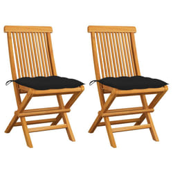 VidaXL 3062482 chaise d'extérieur Terrace Siège rembourré Teck Noir