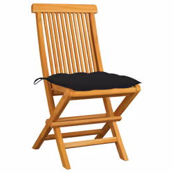 VidaXL 3062482 chaise d'extérieur Terrace Siège rembourré Teck Noir