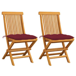 VidaXL 3062484 chaise d'extérieur Terrace Siège rembourré Teck Rouge