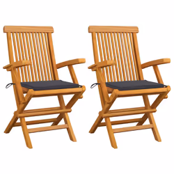 VidaXL 3062487, Terrace, Siège rembourré, Teck, Anthracite, Polyester, 550 mm