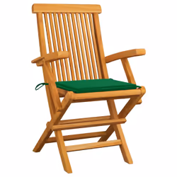 VidaXL 3062492 chaise d'extérieur Terrace Siège rembourré Teck Vert