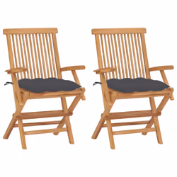 VidaXL 3062502, Terrace, Siège rembourré, Teck, Anthracite, Polyester, 550 mm