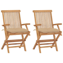 VidaXL 3062505 chaise d'extérieur Terrace Siège rembourré Teck Beige