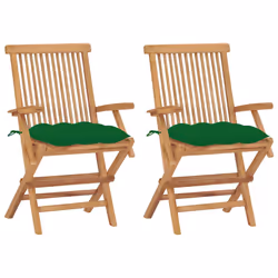 VidaXL 3062507, Terrace, Siège rembourré, Teck, Vert, Polyester, 550 mm