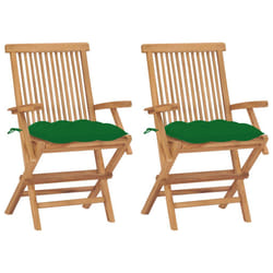 VidaXL 3062507 chaise d'extérieur Terrace Siège rembourré Teck Vert