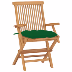VidaXL 3062507 chaise d'extérieur Terrace Siège rembourré Teck Vert
