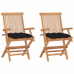 VidaXL 3062509, Terrace, Siège rembourré, Teck, Noir, Polyester, 550 mm