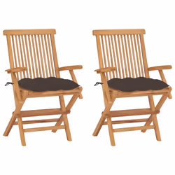VidaXL 3062510, Terrace, Siège rembourré, Teck, Taupe, Polyester, 550 mm