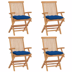VidaXL 3062512, Terrace, Siège rembourré, Teck, Bleu, Polyester, 550 mm