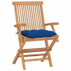 VidaXL 3062512 chaise d'extérieur Terrace Siège rembourré Teck Bleu