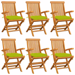 VidaXL 3062513, Terrace, Siège rembourré, Teck, Vert, Polyester, 550 mm