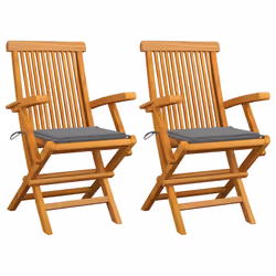 VidaXL 3062515, Terrace, Siège rembourré, Teck, Gris, Polyester, 550 mm
