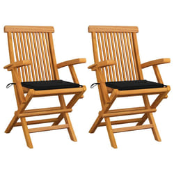 VidaXL 3062521 chaise d'extérieur Terrace Siège rembourré Teck Noir