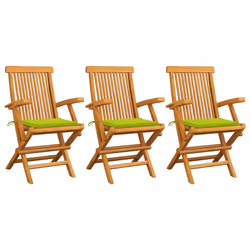 VidaXL 3062525, Terrace, Siège rembourré, Teck, Vert, Polyester, 550 mm