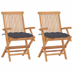 VidaXL 3062529, Terrace, Siège rembourré, Teck, Anthracite, Polyester, 550 mm
