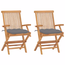 VidaXL 3062530, Terrace, Siège rembourré, Teck, Gris, Polyester, 550 mm