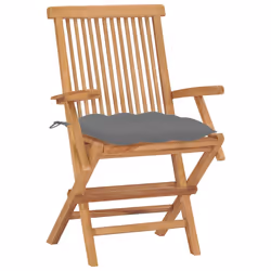 VidaXL 3062530 chaise d'extérieur Terrace Siège rembourré Teck Gris