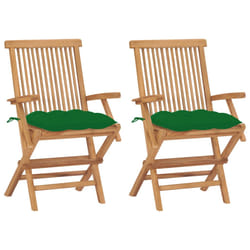 VidaXL 3062534 chaise d'extérieur Terrace Siège rembourré Teck Vert