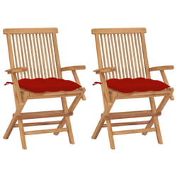VidaXL 3062535 chaise d'extérieur Terrace Siège rembourré Teck Rouge