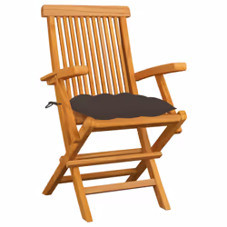 VidaXL 3062537 chaise d'extérieur Terrace Siège rembourré Teck Taupe