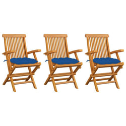 VidaXL 3062539 chaise d'extérieur Terrace Siège rembourré Teck Bleu