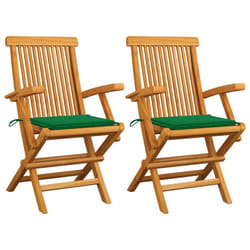 VidaXL 3062546 chaise d'extérieur Terrace Siège rembourré Teck Vert