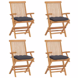 VidaXL 3062556, Terrace, Siège rembourré, Teck, Anthracite, Polyester, 550 mm