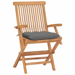 VidaXL 3062557 chaise d'extérieur Terrace Siège rembourré Teck Gris