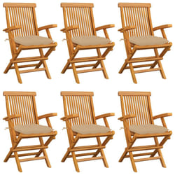 VidaXL 3062559 chaise d'extérieur Terrace Siège rembourré Teck Beige