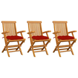 VidaXL 3062562 chaise d'extérieur Terrace Siège rembourré Teck Rouge
