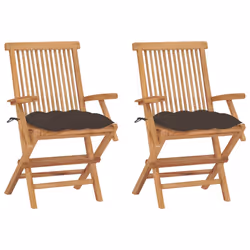 VidaXL 3062564, Terrace, Siège rembourré, Teck, Taupe, Polyester, 550 mm
