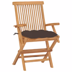 VidaXL 3062564 chaise d'extérieur Terrace Siège rembourré Teck Taupe