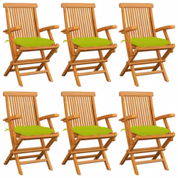 VidaXL 3062567, Terrace, Siège rembourré, Teck, Vert, Polyester, 550 mm