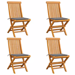 VidaXL 3062569, Terrace, Siège rembourré, Teck, Gris, Polyester, 470 mm