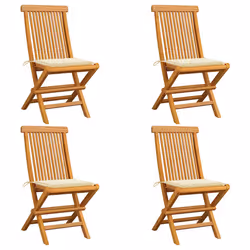 VidaXL 3062570, Terrace, Siège rembourré, Teck, Crème, Polyester, 470 mm