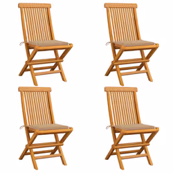 VidaXL 3062571, Terrace, Siège rembourré, Teck, Beige, Polyester, 470 mm
