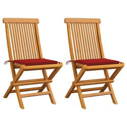 VidaXL 3062574 chaise d'extérieur Terrace Siège rembourré Teck Rouge