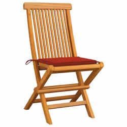 VidaXL 3062574 chaise d'extérieur Terrace Siège rembourré Teck Rouge