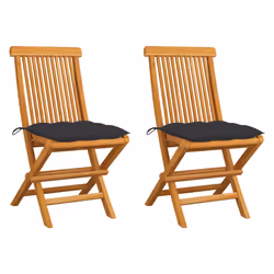 VidaXL 3062583, Terrace, Siège rembourré, Teck, Anthracite, Polyester, 470 mm